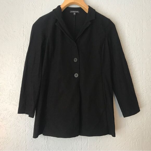 Eileen Fisher Women's Black Button Down Blazer - Picture 6 of 9